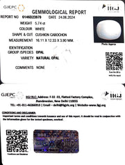 5.74/CT Natural Fire Opal with Govt. Lab Certificate-4551